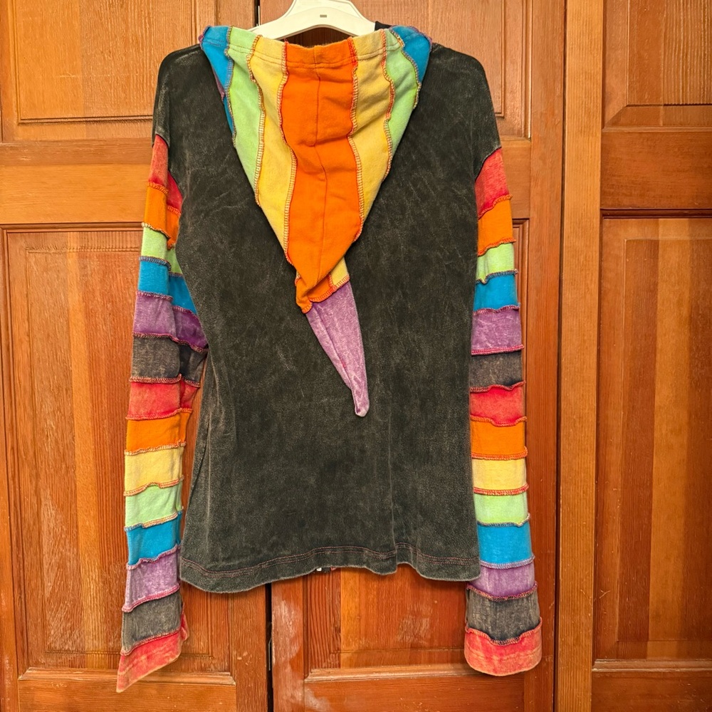 Rainbow Patchwork Full Zip Hoodie - image 2